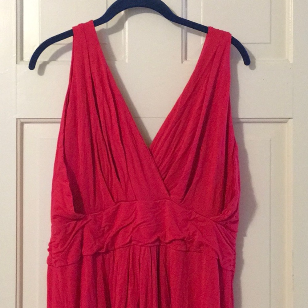 EUC,IMAN,1XP,Cotton,RED,step in design,gathered waist,sleeveless,maxi dress - Picture 7 of 9